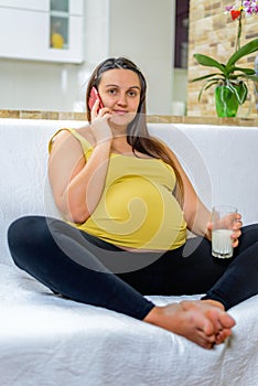 Healthy woman in the third trimester of pregnancy