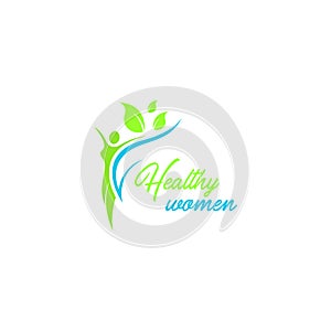 Zdravý ženy označenie organizácie alebo inštitúcie vektor šablóna. označenie organizácie alebo inštitúcie šablóna váš obchod 