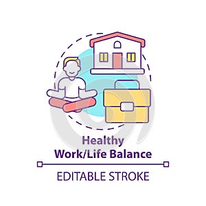 Healthy work-life balance concept icon
