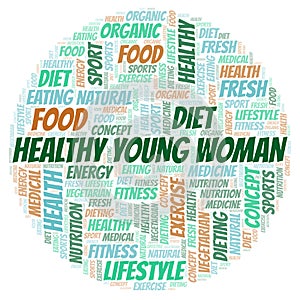 Healthy Young Woman word cloud