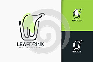 Healty drink logo design linear style