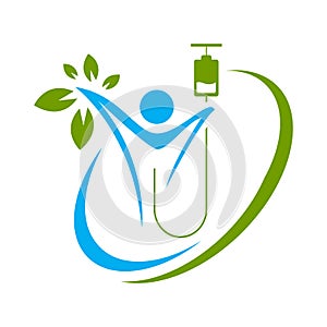 healty nutrition vitamin infusion logo design vector illustrations