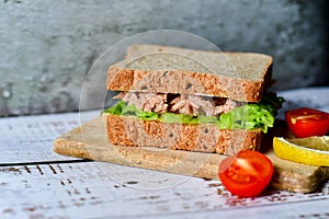 Healty Tuna wholegrain bread sandwich