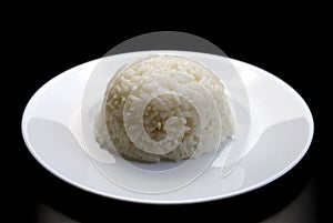 Healty white rice on plate