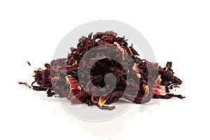 Heap of aromatic Hibiscus tea,