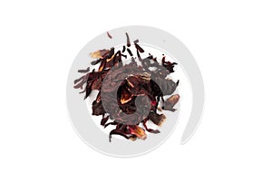 Heap of aromatic Hibiscus tea,