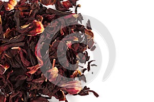 Heap of aromatic Hibiscus tea,