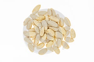 Heap of blanched almonds