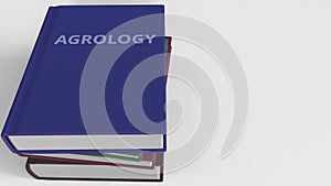 Heap of books on AGROLOGY, 3D rendering