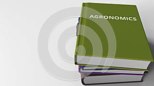 Heap of books on AGRONOMICS, 3D rendering