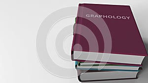 Heap of books on GRAPHOLOGY, 3D rendering