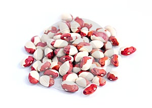 A heap of calypso beans on white background