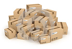 Heap of cardboard boxes