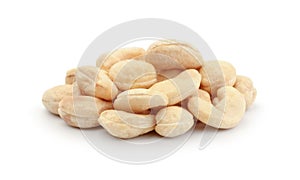 Heap of cashew nuts isolated