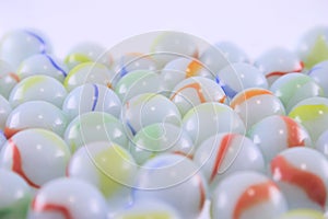 Heap of ceramic multi-coloured balls