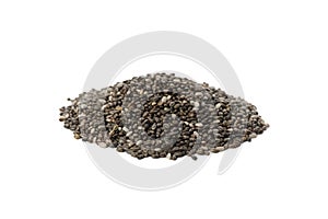Heap of chia seed isolated on white background