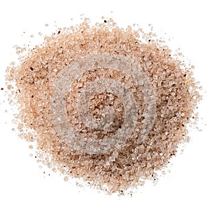 Heap of cinnamon sugar isolated on white from above