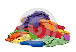 Heap of colorful clothes photo