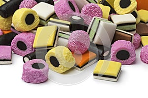 Heap of Liquorice allsorts