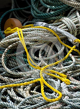 Heap of colorful ropes and cables - 1