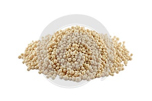 Heap of composite mineral fertilizers, isolated on white