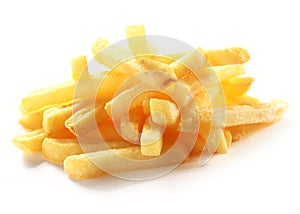 Heap of crispy golden deep fried French fries