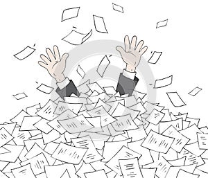 In heap of documents
