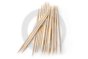 Heap of double sharp toothpicks. Top view.