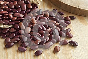 Heap of dried Ayuate Morado beans