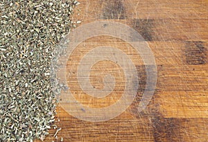 Heap of Dried Basil Flakes Isolated