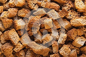 Heap of dried bread pieces..