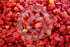 Heap of dried red currants