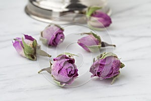 Heap of dried rose buds