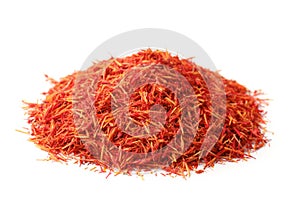 Heap of dried saffron threads