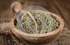 Heap of dried Stevia leaves