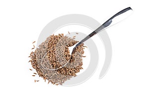 Heap of dry caraway seeds