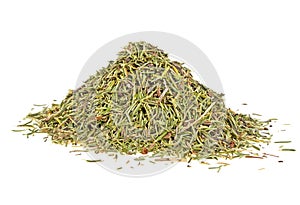 Heap of dry thyme isolated on white background