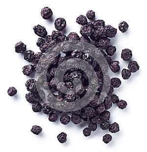 Heap of freeze dried blueberries