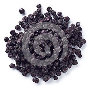 Heap of freeze dried blueberries