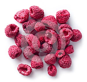 Heap of freeze dried raspberries