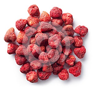 Heap of freeze dried strawberries