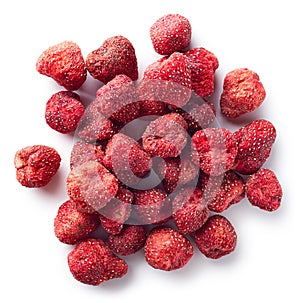 Heap of freeze dried strawberries