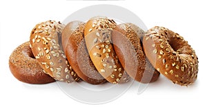 Heap of bagels photo