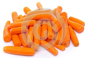 Heap of fresh peeled carrots photo