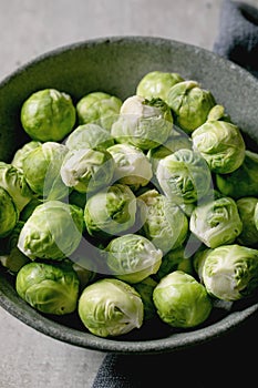 Heap of fresh raw organic brussels sprouts