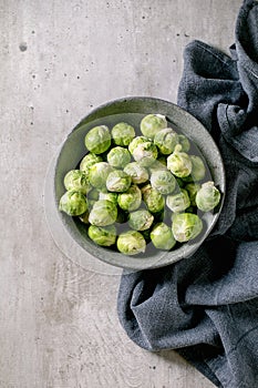 Heap of fresh raw organic brussels sprouts