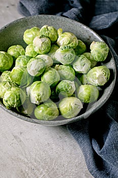 Heap of fresh raw organic brussels sprouts