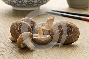 Heap of fresh raw shiitake