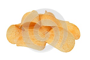 Heap of goldish deliciouse potato chips