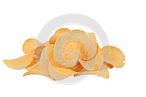 Heap of goldish deliciouse potato chips